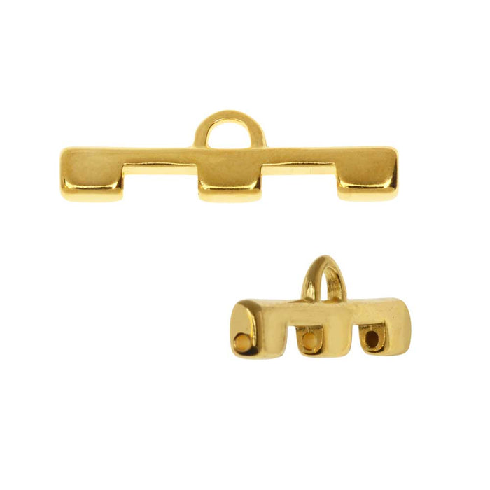 Cymbal Bead Endings fit Tila Beads, Soros III, 7.5mm 24kt Gold Plated (2 Pieces)