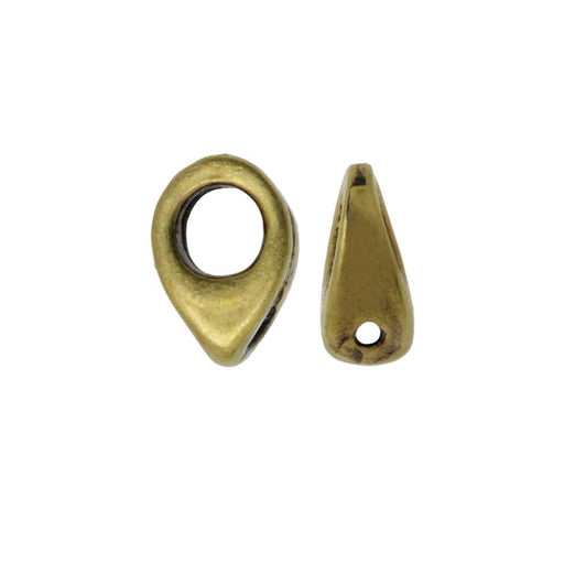 Cymbal Bead Endings fit Superduo Beads, Kolympos, 6.5mm Antiqued Brass Plated (4 Pieces)