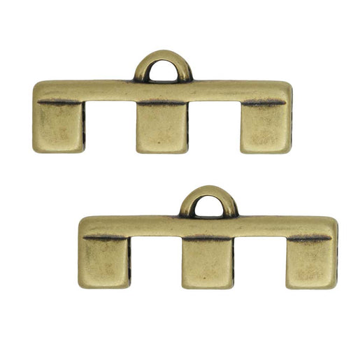 Cymbal Bead Endings fit Tila Beads, Piperi III, 10mm, Antiqued Brass Plated (2 Pieces)