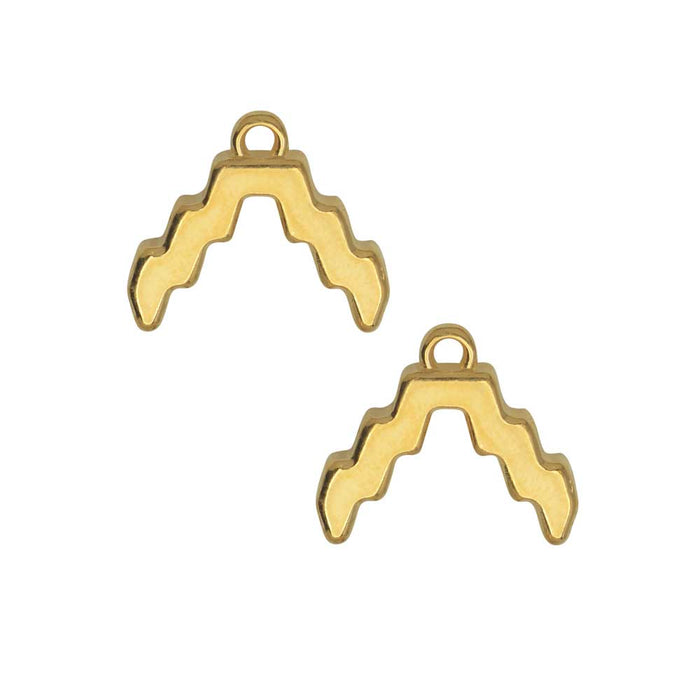 Cymbal Bead Endings for SuperDuo Beads, Menites, 13.5x15mm, 24k Gold Plated (2 Pieces)