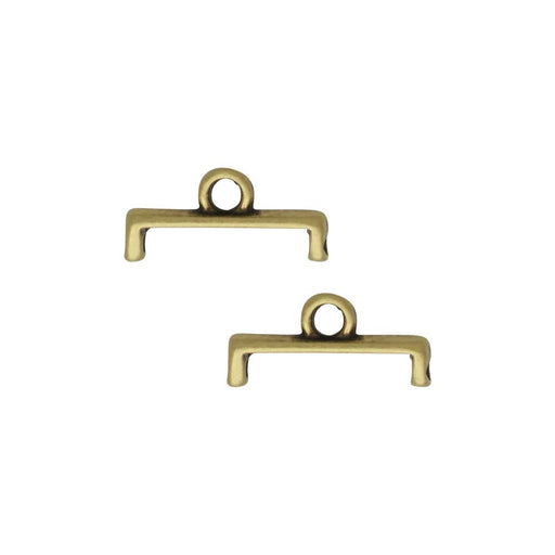 Cymbal Bead Endings for 11/0 Delica & Round Beads, Topolia II, 5.5x11.5mm, Antiqued Brass Plated (4 Pieces)