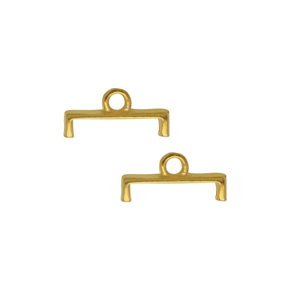 Cymbal Bead Endings for 11/0 Delica & Round Beads, Topolia II, 5.5x11.5mm, 24k Gold Plated (4 Pieces)