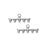 Cymbal Bead Endings for SuperDuo Beads, Rozos V, 8x19.5mm, Antiqued Silver Plated (2 Pieces)