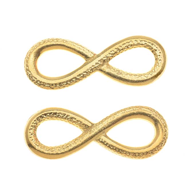 TierraCast 22K Gold Plated Lead-Free Pewter Infinity Connector Link 12x31.5mm (2 Pieces)