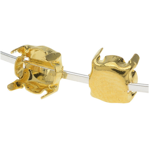 Beadalon Flat Memory Wire Findings, Round 6mm Cups, Gold Plated (12 Pieces)