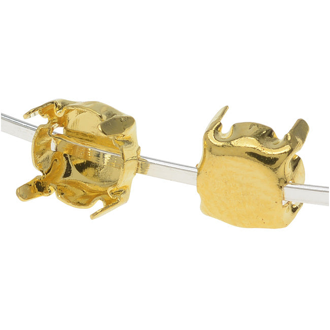 Beadalon Flat Memory Wire Findings, Round 6mm Cups, Gold Plated (12 Pieces)