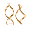 Pinch Bail for Earrings or Pendants, Single Twist, 32mm, Gold Plated (2 Pieces)