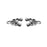 Connector Link, Oasis 14mm, Antiqued Silver, By TierraCast (2 Pieces)