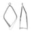 Pinch Bail for Earrings or Pendants, Diamond 32mm, Silver Plated (2 Pieces)