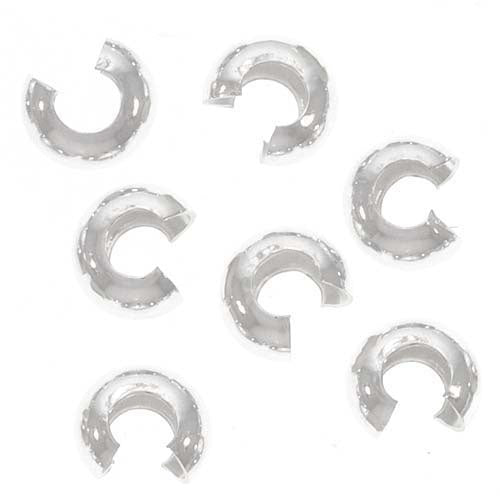 Crimp Bead Covers, 3mm, Sterling Silver (20 Pieces)