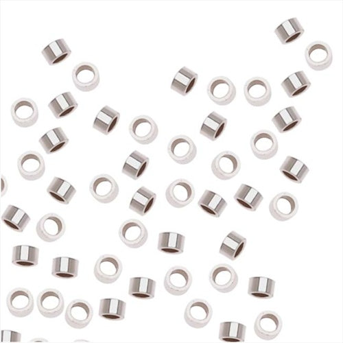 Crimp Beads, 2x1mm, Sterling Silver (50 Pieces)