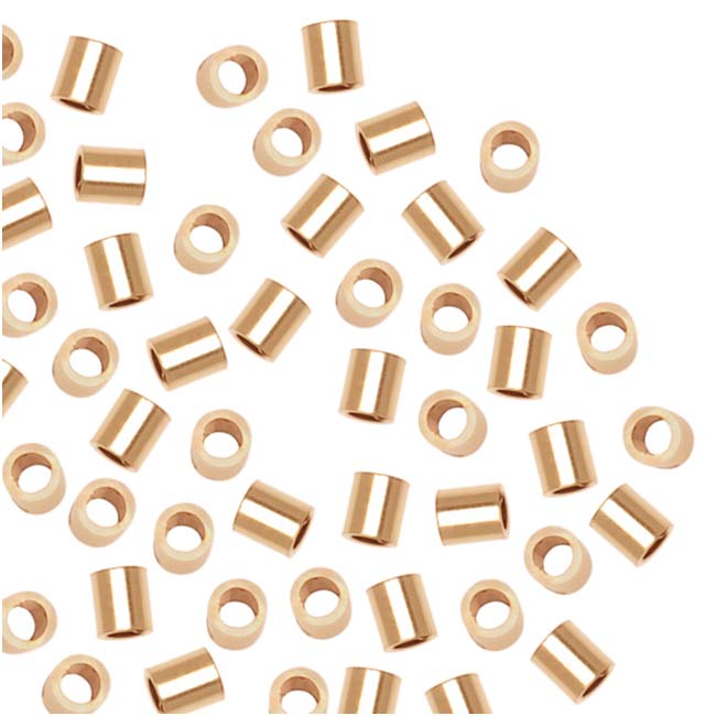 Crimp Beads, 2x2mm, 14K Gold-Filled (20 Pieces)