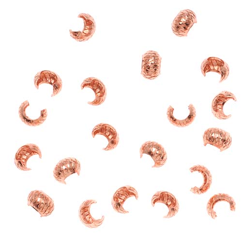 Crimp Bead Covers, Crosshatched 3mm, Copper (20 Pieces)