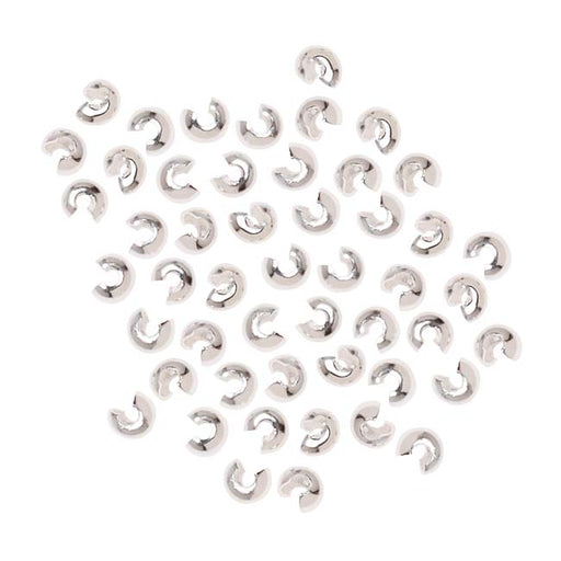 Crimp Bead Covers, 3mm, Silver Tone (144 Pieces)