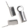 Cord Ends, Foldover For 3mm Ribbon, Silver Plated (20 Pieces)
