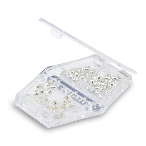 Beadalon Crimp Bead Covers, Variety Mix 3-4mm, Silver Plated (80 Pieces)