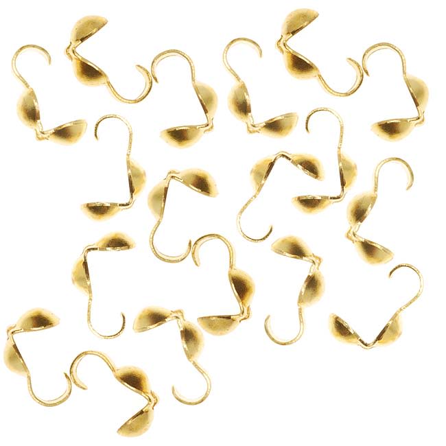 Knot Covers, Clamshell 3.7mm, Brass (20 Pieces)