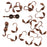 Knot Covers, Clamshell 3.7mm,Antiqued Copper (10 Pieces)