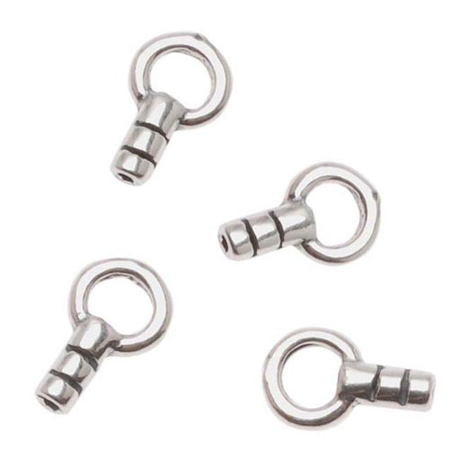 Beading Chain End Caps, Crimp Beads with Loop, Sterling Silver (2 Pieces)