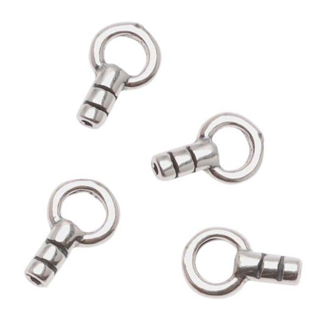 Beading Chain End Caps, Crimp Beads with Loop, Sterling Silver (2 Pieces)