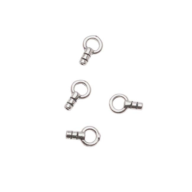 Beading Chain End Caps, Crimp Beads with Loop, Sterling Silver (2 Pieces)