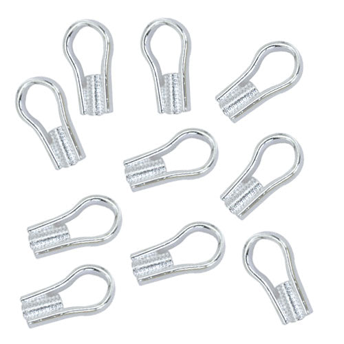 Beadalon EZ- Crimp Cord Ends,8mm, Silver Plated (10 Pieces)