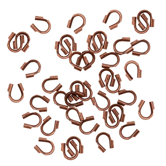 Wire & Thread Protectors, 50 Pieces, Antiqued Copper, 019 Inch Loops (10 Pieces)
