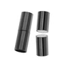 Magnetic Clasps, Tube Cord Ends Fits 6.2mm Cord, Gun Metal Plated (1 Set)