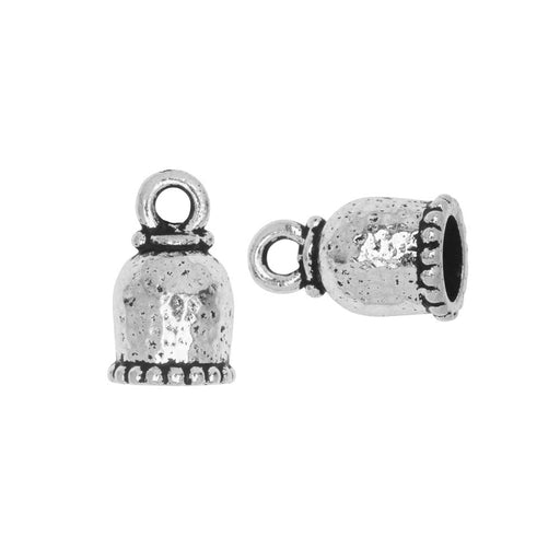 TierraCast Cord Ends, Palace Dome 15mm, Fits 6mm Cord, Antiqued Silver Plated (2 Pieces)