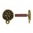 TierraCast Earring Post, Round Jardin 12mm Brass Oxide Finish (Pair)