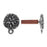 TierraCast Earring Post, Round Jardin 12mm Antiqued Pewter (Pair)