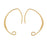 V-Shaped French Ear Wire, with Flattened Wire and Loop, 25.5x18mm 14K Gold-Filled (1 Pair)