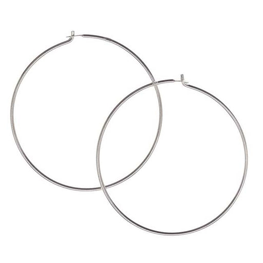 Earring Findings, Chandelier Hoop 1 Inch Diameter, Sterling Silver (1 Pair)
