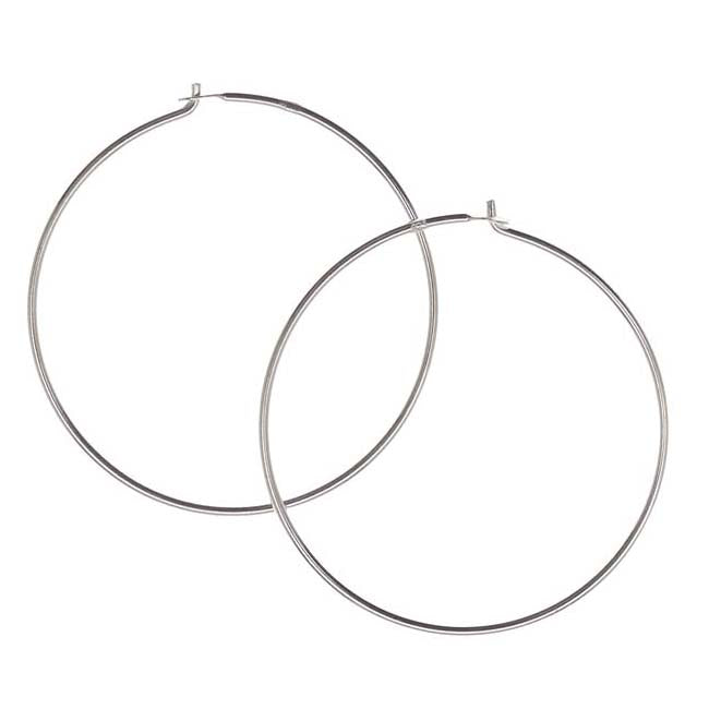 Earring Findings, Chandelier Hoop 1 Inch Diameter, Sterling Silver (1 Pair)