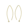 Nunn Design Earring Findings, Open Oval Hoop Ear Wire with Loop 15.5x44mm, Antiqued Gold (1 Pair)
