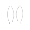 Nunn Design Earring Findings, Open Oval Hoop Ear Wire with Loop 15.5x44mm Antiqued Silver (1 Pair)