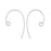 Earring Findings, Ear Wire 21mm Long 20 Gauge Thick Sterling Silver (2 Pairs)