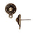 TierraCast Brass Oxide Finish Pewter Stud Post Earrings Beaded Round 11mm (Pair)