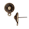 TierraCast Brass Oxide Finish Pewter Stud Post Earrings Beaded Round 11mm (Pair)
