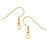 Earring Findings, Hypo-Allergenic Hooks 19mm Long 21 Gauge, Gold Plated (10 Pairs)