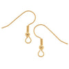 Earring Findings, Hypo-Allergenic Hooks 19mm Long 21 Gauge, Gold Plated (10 Pairs)