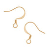 Earring Findings, Fish Hook Ear Wire 15x15mm, Gold Plated (10 Pairs)