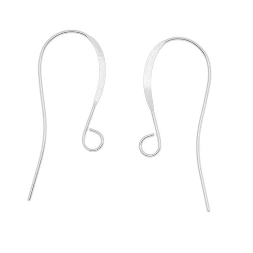 Earring Findings, Long Elegant Hooks 25mm, Silver Plated (25 Pairs)