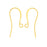 Earring Findings, Long Earring Hooks 25mm, Gold Plated (25 Pairs)