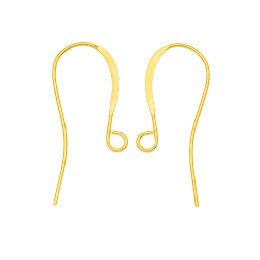 Earring Findings, Long Earring Hooks 25mm, Gold Plated (25 Pairs)