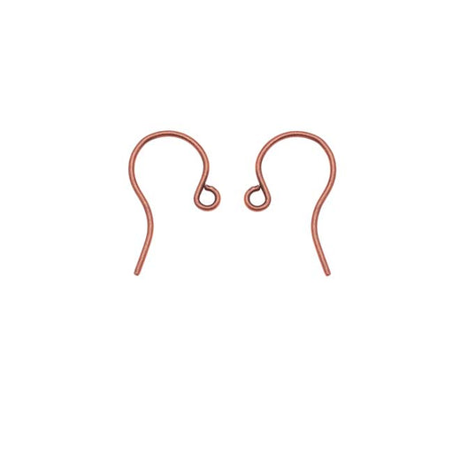 Genuine Antiqued Copper Sleek Small Earring Hooks (25 Pairs)