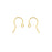 Earring Findings, French Wire Hooks 16mm, Raw Brass (50 Pieces)