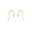 Earring Findings, French Ear Wire Hook 16mm, Gold Plated (50 Pcs)