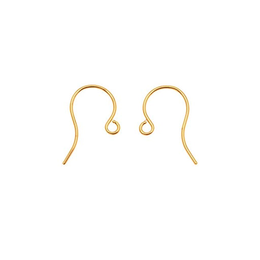 Earring Findings, French Ear Wire Hook 16mm, Gold Plated (50 Pcs)