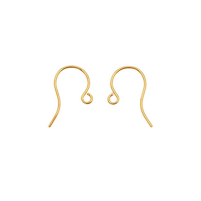 Earring Findings, French Ear Wire Hook 16mm, Gold Plated (50 Pcs)